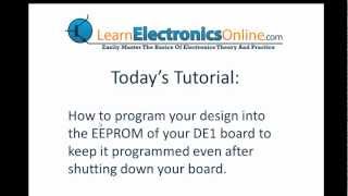 How to program your Quartus II design into the EEPROM of your DE1 Board [upl. by Ynned]