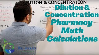 Dilution and Concentration Q1xC1  Q2xC2 For Pharmacy Technicians amp StudentsPTCB amp Naplex Exams [upl. by Ivek]