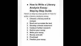 How to Write a Literary Analysis Essay Step by Step Guide shortfeed shorts [upl. by Quartus]