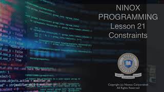 121 Programming Ninox  Constraints [upl. by Tesler16]