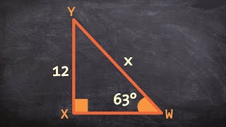 Using the sine function to find the missing length of the hypotenuse [upl. by Jueta]