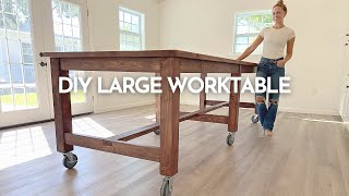 DIY Large Work Table  Free Project Plans [upl. by Nnaycnan]