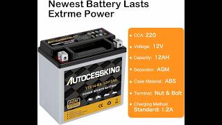 Autocessking YTX14BS 12V 12Ah Motorcycle Battery [upl. by Anawyt157]