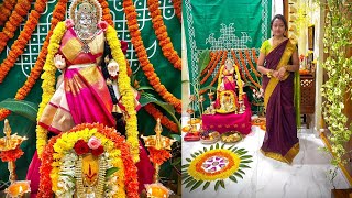 Vara Mahalakshmi Pujaమా ఇంటి వరలక్ష్మీ వ్రతంFestival Routine Vlogvaramahalakshmi [upl. by Cirederf]