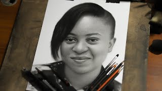 How to Draw Realistic Portrait with Charcoal and Graphite Pencil [upl. by Renrut]