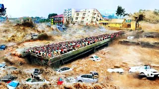 Aerial View of Chinas Flooding Crisis Extensive Destruction Revealed [upl. by Htilil]