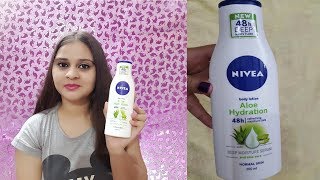 REVIEW NIVEA BODY LOTION ALOE HYDRATION 48H DEEP MOISTURE  HINDI  VIMPILICIOUS BEAUTY [upl. by Tinaret]