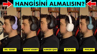 JBL520BT VS QCY H4 VS ANKER Q10İ VS Havit VS Philips EN İYİ 5 KULAKÜSTÜ KULAKLIK TESTTE [upl. by Marianna]