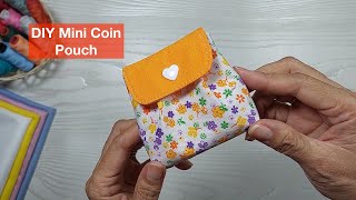 Mini  Small Coin Pouch DIY  Coin Purse Wallet Sewing Tutorial Purwas Sewing Time [upl. by Leopoldeen739]