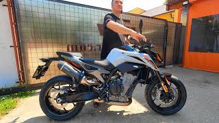 2023 KTM 790 DUKE LeoVince exhaust sound check [upl. by Eyatnod]