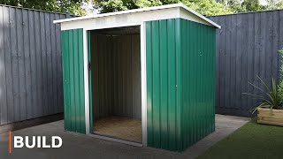 BUILD  Pent Metal Shed Installation [upl. by Nwahsuq]