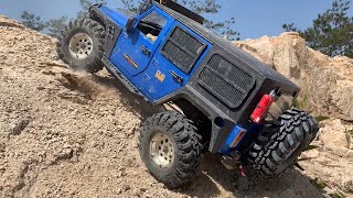 110 Scale RC  TRX4 Defender amp SCX102 Jeep Wrangler Rubicon Jk Offroad Drivingwith my friend [upl. by Anev89]