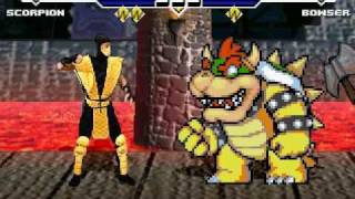 Scorpionme fatalities Nintendo Characters MUGEN [upl. by Liborio]