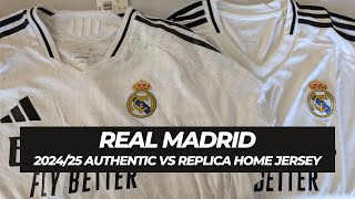 Real Madrid Authentic vs Replica Home Jersey Comparison Review  202425 [upl. by Corkhill90]