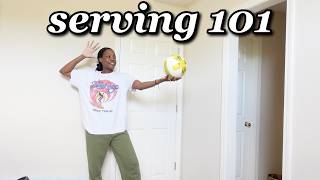 HOW TO SERVE A VOLLEYBALL TUTORIAL  ADVICE simple volleyball tips for beginners [upl. by Ajtak87]