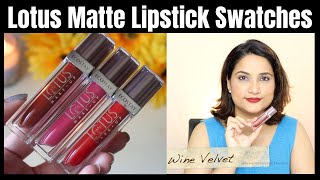 Lotus ECOSTAY Matte Lipstick Swatches amp Review [upl. by Yenobe363]