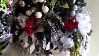 decoracion arboles de navidad 2024 plateados rojo parte 9 2025 [upl. by Atirac]