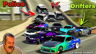 Police VS Drifters roleplay and funny moments In Car Parking Multiplayer  Part 1 [upl. by Eesyak]