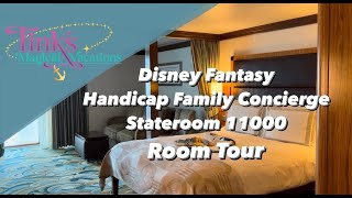 Disney Fantasy Stateroom 11000 room tour  Handicap Family Concierge Stateroom [upl. by Abernathy354]