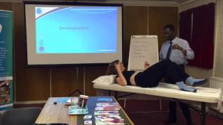 Lower back manipulation technique  osteopathy demonstration [upl. by Elleirb]