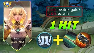 GLOBAL BEATRIX PERFECT ONE SHOT BUILD FOR SOLO RANK  AUTO WINSTREAK  MUST TRY [upl. by Michail475]