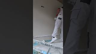 Plastering 2 walls perpendicular stukadoor stucwerk diy [upl. by Aisad]