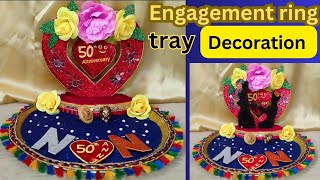 Engagement ring tray decoration ideas । DIY ring platter रिंग थाली डेकोरेशन [upl. by Svoboda]