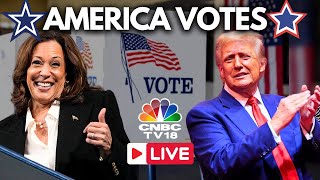 US Elections LIVE 2024 Presidential Election Coverage  America Votes LIVE  Trump Vs Harris  N18G [upl. by Gefell912]