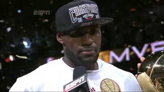 LeBron James Interview on Championship and Finals MVP NBA Finals 2013 [upl. by Temple]