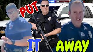 COP PULLS OUT AR FOR A CAMERA quotILL ARREST YOUquot [upl. by Donni]