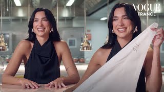 Dua Lipa tries Michelinstarred French food with Hélène Darroze  Vogue France [upl. by Ogait]