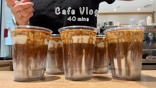 Cafe Vlog 40mins  🤎🍦카페브이로그 40분 몰아보기🧁🤍  4K  크림라떼맛집  asmr [upl. by Ynos349]