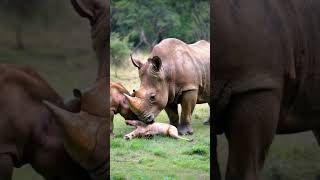 Mother rhino and her offspring wildlife animerhinos [upl. by Incrocci]