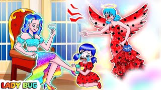 Lady Bug Mom Pretends to Dead 🐞 The Girls Life Turned Worse 🐞 LadyBug Paper Stories [upl. by Yumuk]