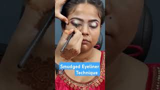 Smudged eyeliner technique smudgeproofkajal smudge smudgeproofmakeup [upl. by Ricki]