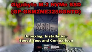 Gigabyte M2 NVMe SSD  Unboxing Installation Speed Test and Comparison  GPGSM2NE3256GNTD [upl. by Tatiania]