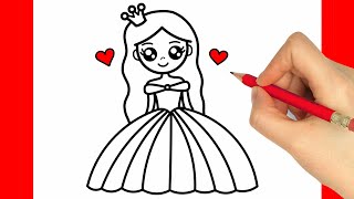 HOW TO DRAW A PRINCESS  HOW TO DRAW A GIRL EASY STEP BY STEP  كيف ترسم أميرة [upl. by Aryan779]