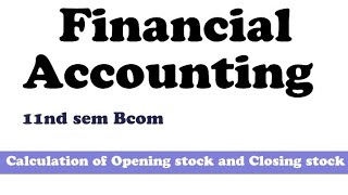 calculation of opening stock and closing stockCommerceEasyForYou [upl. by Berardo]