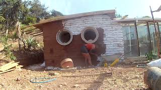 couple build their own earthbag home DIY full timelapse 10 weeks in 10 minutes [upl. by Ermanno]