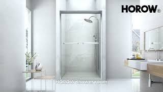 HOROW BE6076 BN 60Inch Frameless Sliding Glass Easy to Clean amp Durable Shower Door [upl. by Ciryl]