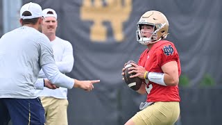 Notre Dame Practice Highlights Tyler Buchner [upl. by Eahsal]