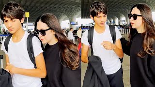 Karishma Kapoor With Grown Up Son Kiaan At Mumbai Airport [upl. by Yenitirb]