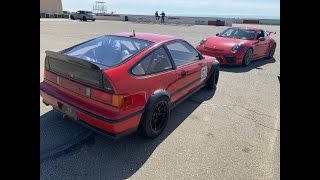 Honda CRX B20 VTEC does a 147 at Buttonwillow 13cw NEW PERSONAL BEST AND RECORD [upl. by Wesley119]