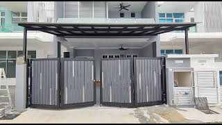 Trackless system fully aluminium folding gate with stainless steel strips [upl. by Bernat]