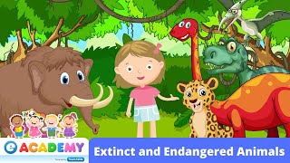 Extinct and Endangered Animals  Songs for Kids  Children  Learn English  Kindergarten Preschool [upl. by Viafore]