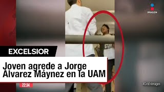 Increpan y empujan a Jorge Máynez en visita a la UAM [upl. by Naryb]