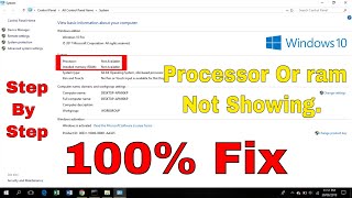 processor ram not available windows 10  100 Fix 2022 [upl. by Kcoj184]