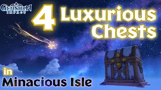 4 Hidden Luxurious Chests in Minacious Isle  Genshin Impact  Exploration Guide [upl. by Assenahs]