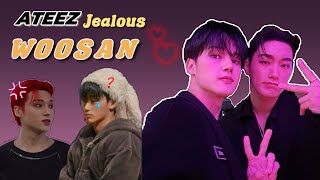 WOOSAN Jealous 🤗❤️ ATEEZ WOOYOUNG SAN MOMENTS THE [upl. by Aholla966]