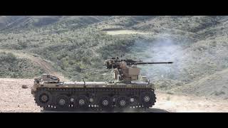 Autonomous Vehicle Fires the M230LF Bushmaster Chain Gun [upl. by Mali283]